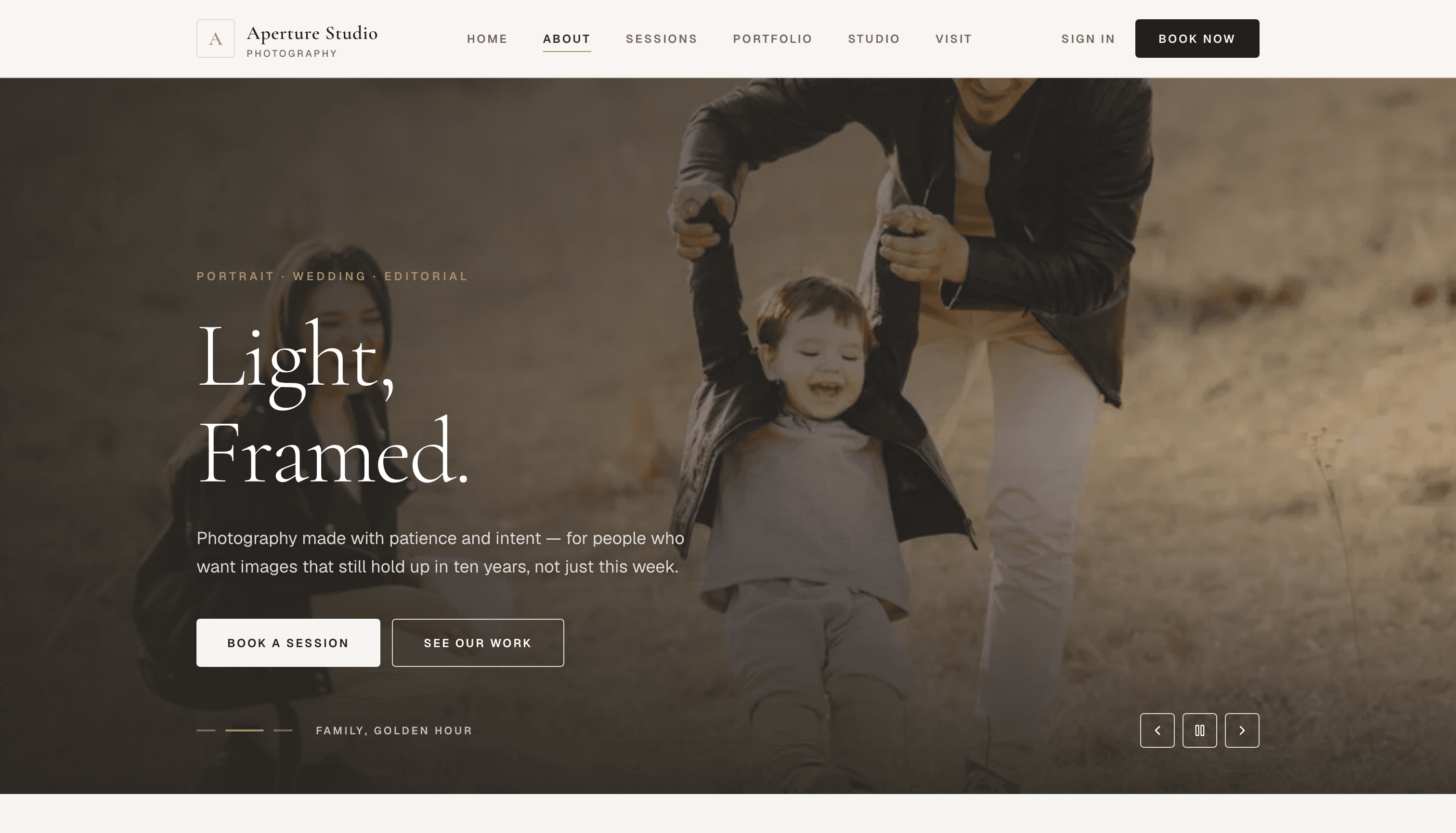 Photography website preview
